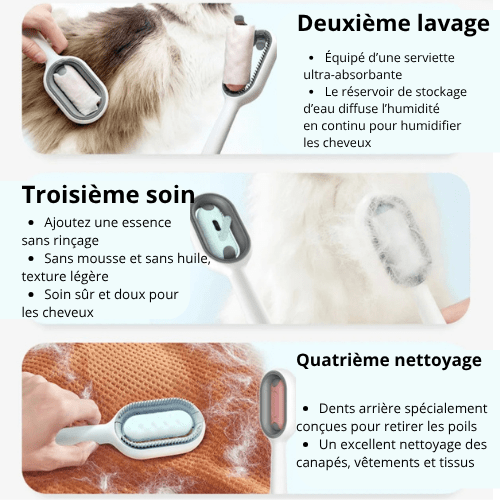 trois en un la brosse chat poil long professionnel