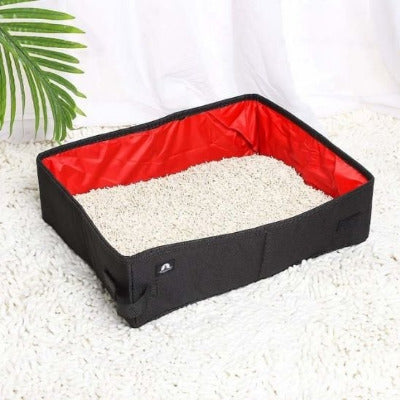 bac a litiere pour chat rouge