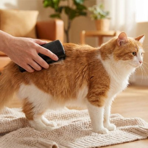 brosse poil chat appliquer sur chat debout