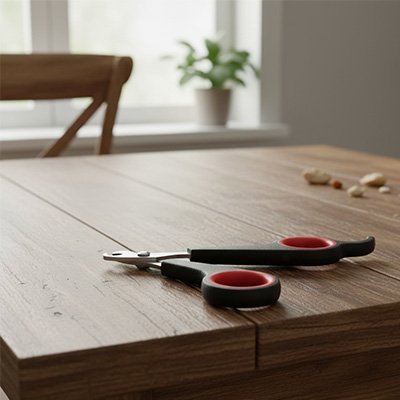Coupe griffe Chat posé sur la table