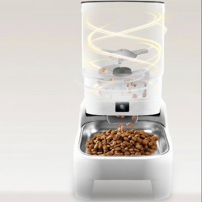 distributeur croquette chat automatique blanc