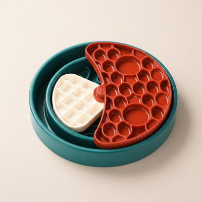 une gamelles anti glouton chat rouge et verte