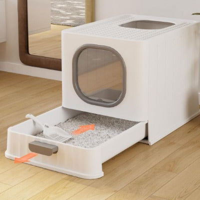 Tiroir amovible pour un entretien rapide du bac pour litière chat