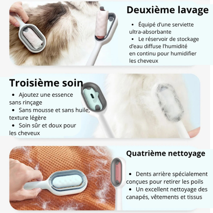 trois en un la brosse chat poil long professionnel 
