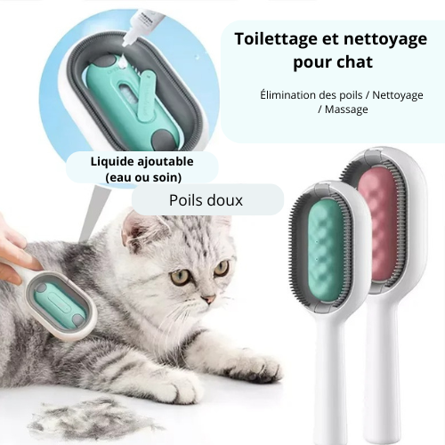 toilettage avec brosse chat poil long professionnel 