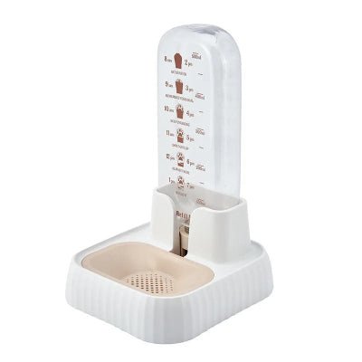 Fontaine eau pour chat beige blanche