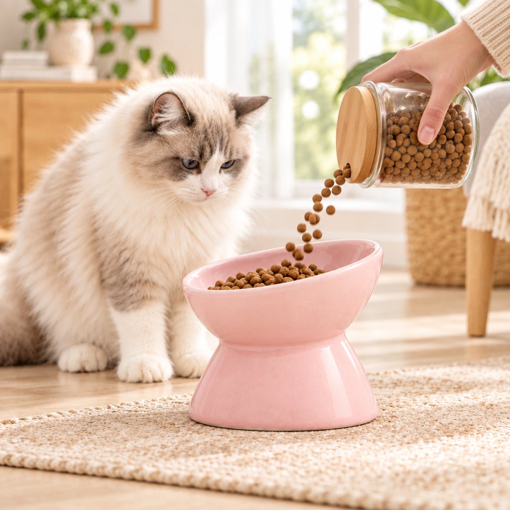 Gamelle chat céramique surélevée remplissage 