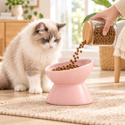 Gamelle chat céramique surélevée remplissage 