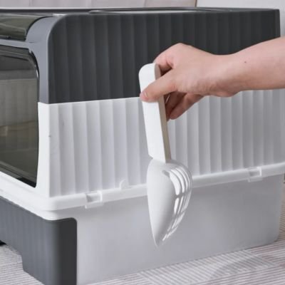 Bac à litière Chat avec la pelle intégrée 