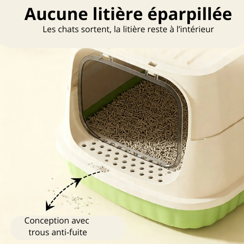 bac a litiere ferme avec trous anti-fuite