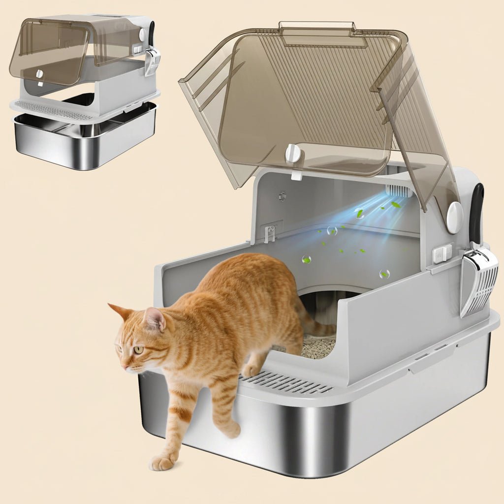 bac a litiere ferme chat grande taille amovible