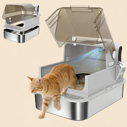 bac a litiere ferme chat grande taille amovible
