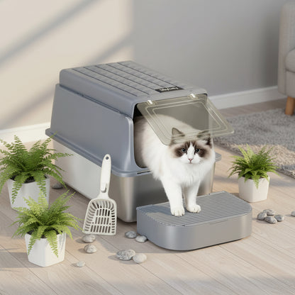bac a litiere ferme chat grande taille