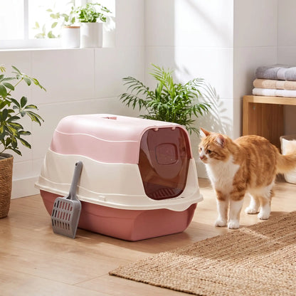 bac a litiere ferme rose pastel