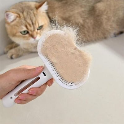 Brosse à chat éliminant les poils morts d’un chat