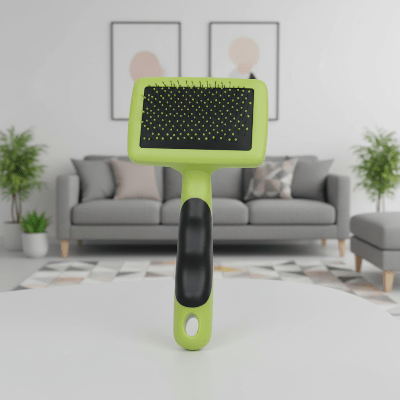 brosse pour chat à poil long vert