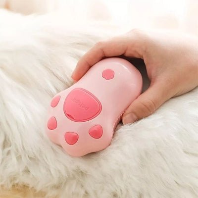Brosse pour chat sur le pelage d’un chat blanc