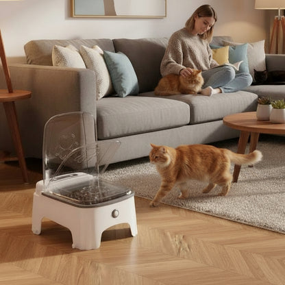 la gamelle pour chat automatique s'ouvre quand le chat s'approche