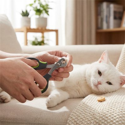 chat assuré pendant coupe griffes pour chats 