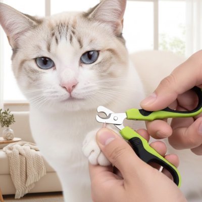 Chat calme pendant la coupe des griffes avec Coupe griffe Chat