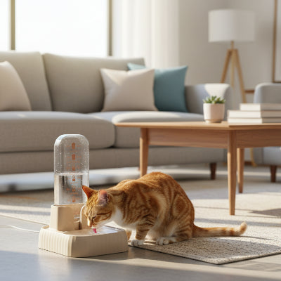 chat distributeur eau beige