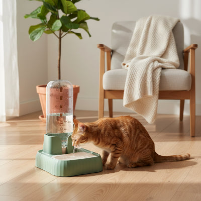 chat distributeur eau vert