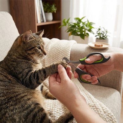 chat donne la patte pour coupe griffes pour chats 