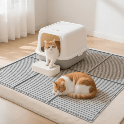 chat dormant sur le tapis pour chat
