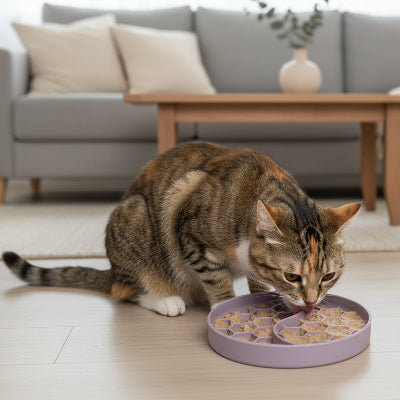 gamelle anti glouton chaton violet