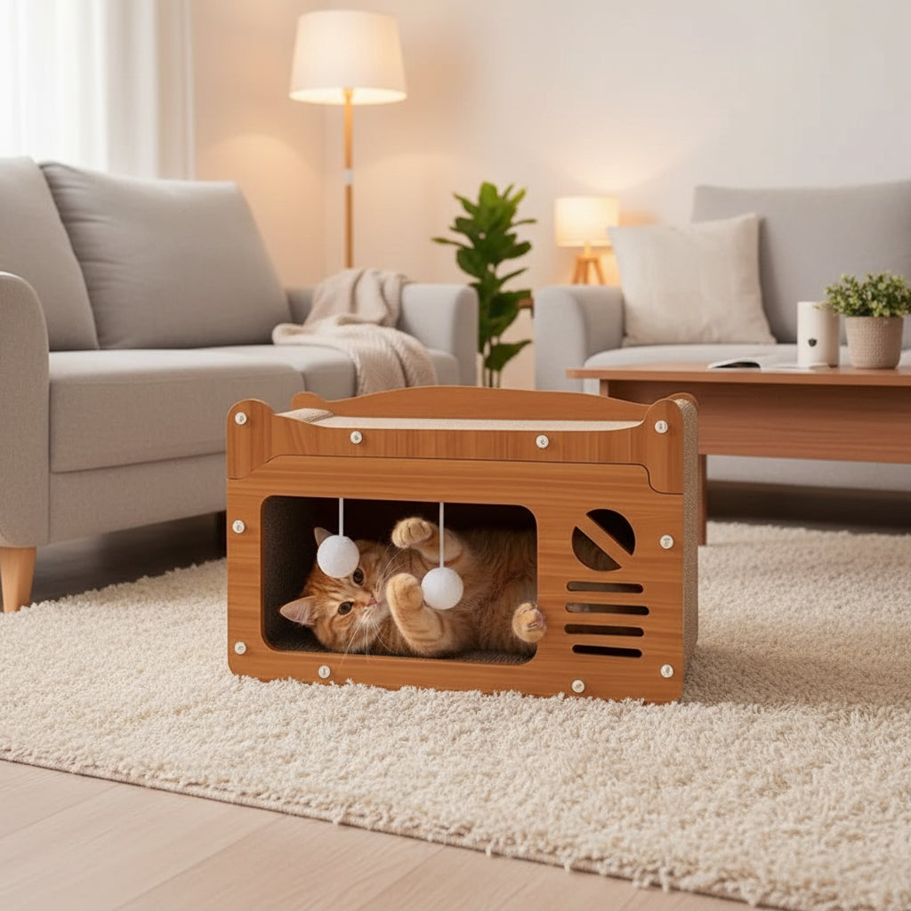 chat jouant avec les balles du 