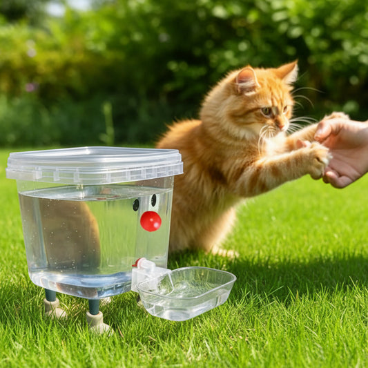 chat jouant avec son mettre prés du distributeur eau pour chat