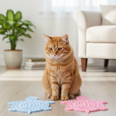 chat regard Tapis de lechage