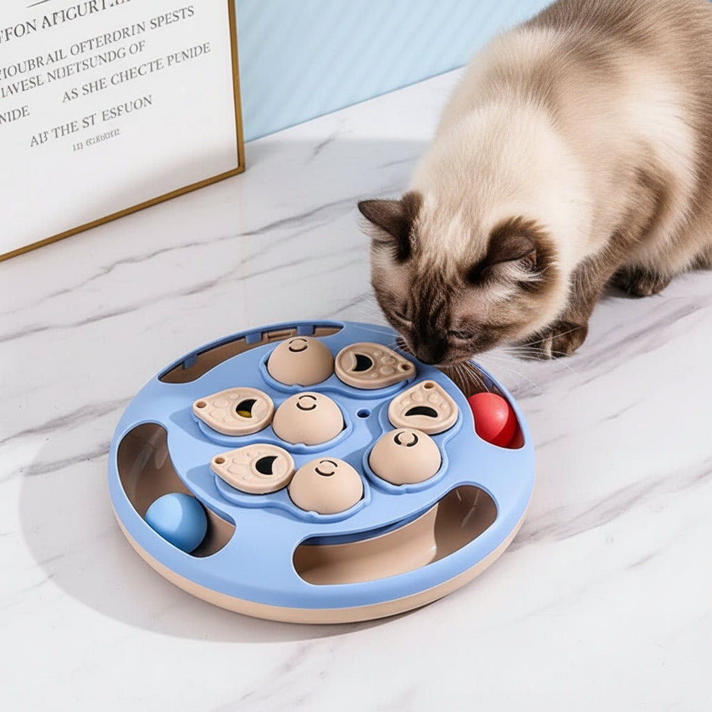 chat renifle la gamelle ludique pour chat