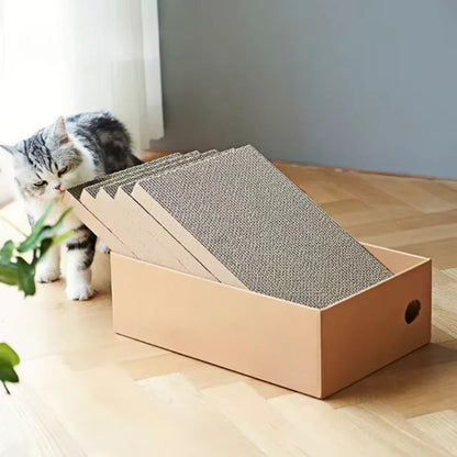 chat renifle le griffoir pour chat carton