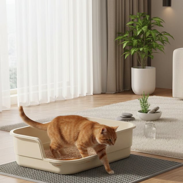 chat sortant du bac a litiere a chat 