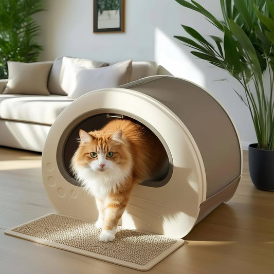 chat sortant du bac a litiere chat fermé