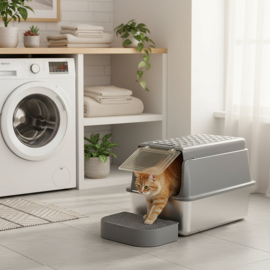chat sortant du bac a litiere ferme chat grande taille