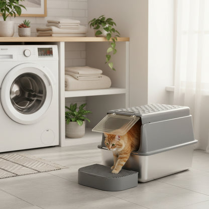 chat sortant du bac a litiere ferme chat grande taille