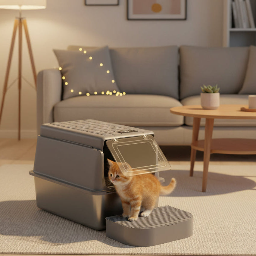 chaton sortant bac a litiere ferme chat grande taille