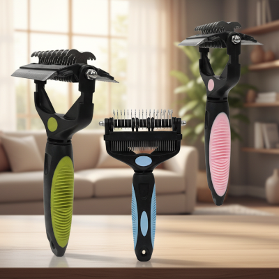 Différente coloris de brosse pour chat poil long