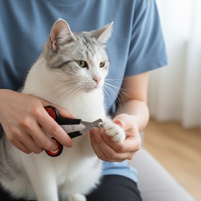  coupe griffe chat en action sur les griffe d'un chat