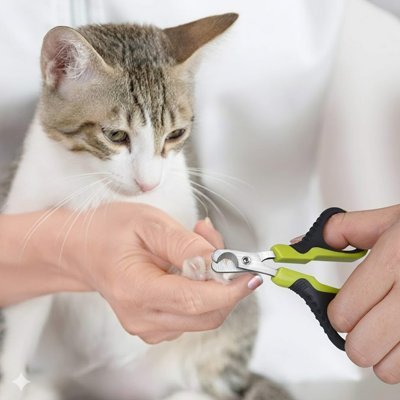 Coupe des griffes d’un chat sur les genoux avec Coupe griffe Chat