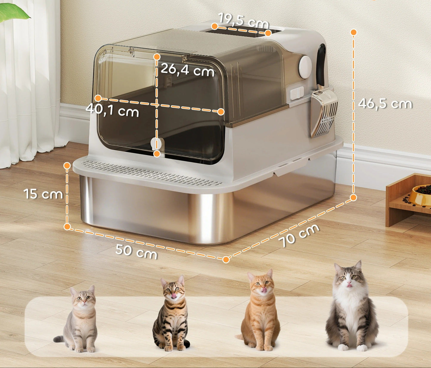 dimension du bac a litiere ferme chat grande taille