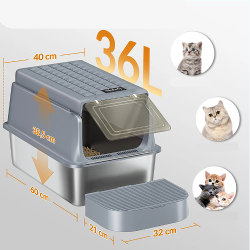 dimension du bac a litiere ferme chat grande taille
