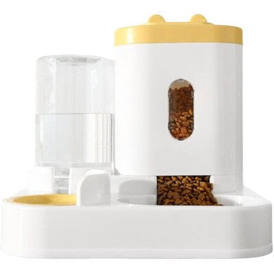 Distributeur Croquettes Chat - AquaPetFeeder™ - Jaune - L'Univers Du Chat