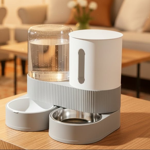distributeur de croquette gris