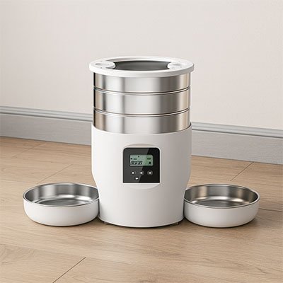 distributeur de croquettes chat avec double bols