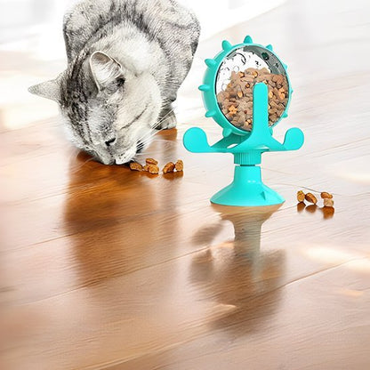 chat gris mange croquette tomber distributeur de croquettes pour chat