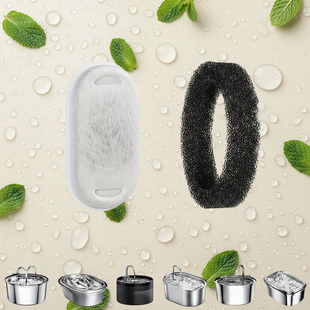 filtre fontaine a eau chat et éponge