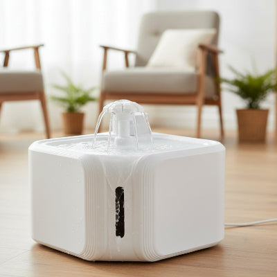 fontaine a chat blanche